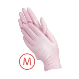 GUANTI MONOUSO IN NITRILE taglia M (ROSA PERLA)