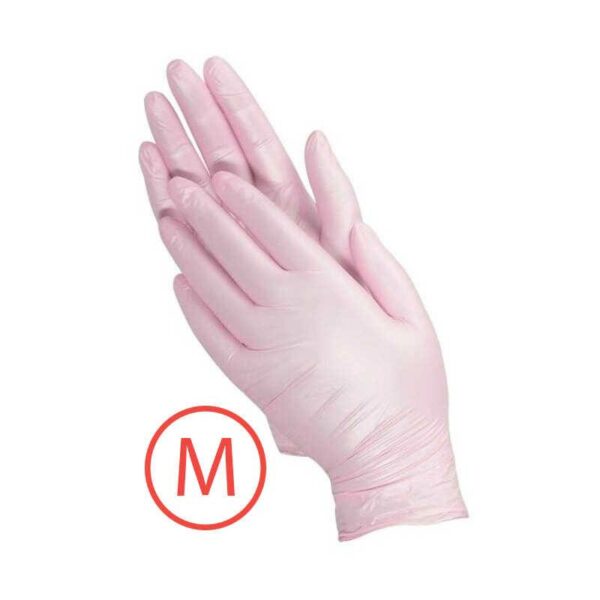 GUANTI MONOUSO IN NITRILE taglia M (ROSA PERLA)